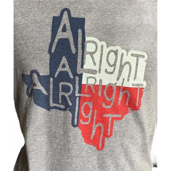 Texas Alright Alright Alright McConaughey Long Sleeve Gray T-Shirt Men's Small - Picture 2 of 9